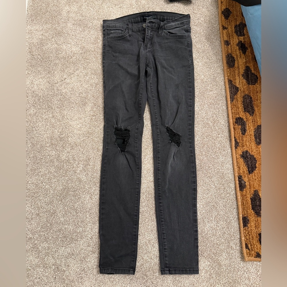 Flying Monkey Washed Black Distressed Skinny Jeans